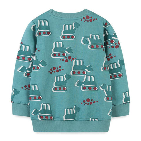 Excavator Boys Sweatshirt Winter Clothes Sports Top-Veeddydropshipping