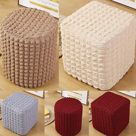 Bubble Lattice Dustproof Solid Color Sofa Stool Cover-HA00547-Veeddydropshipping
