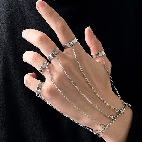 Bracelet  Finger Ring Set  Open Couple Fashion Jewelry