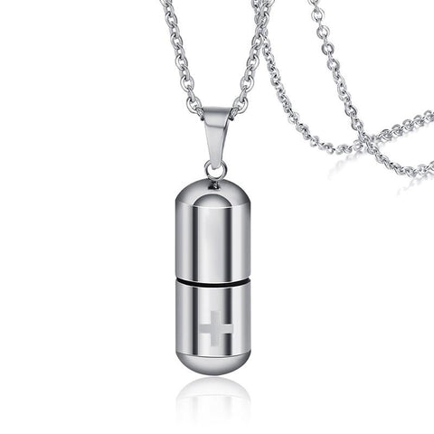 Necklace ,Cross Engraved,Cremation Urn Pendant-JW01231-Veeddydropshipping