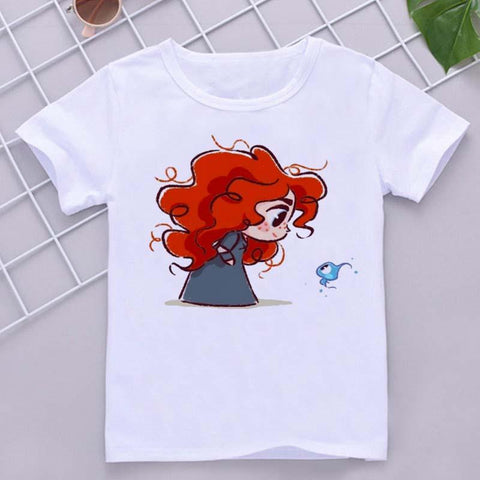 Disney Child Mermaid Princess Kawaii Printed T-shirt Baby Girl Soft-TB00958-Veeddydropshipping