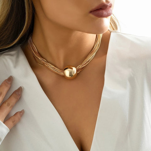 Twisted Chunky Chain Necklace for Women Jewelry -JW01187-Veeddydropshipping