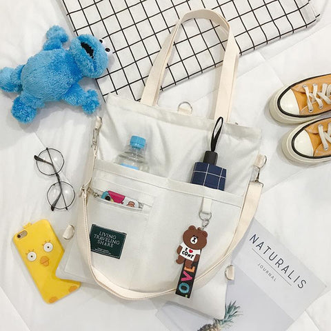 Capacity Simple Cute Student Shopper School Backpacks For Women-BS00071-Veeddydropshipping