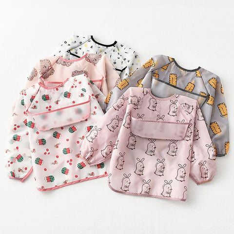 Cute Baby Bibs Toddler Baberos Bavoir Waterproof Long Sleeve -Veeddydropshipping-1