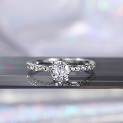Round Zirconia Luxury Engagement Rings Elegant Jewelry  -JW00580-Veeddydropshipping