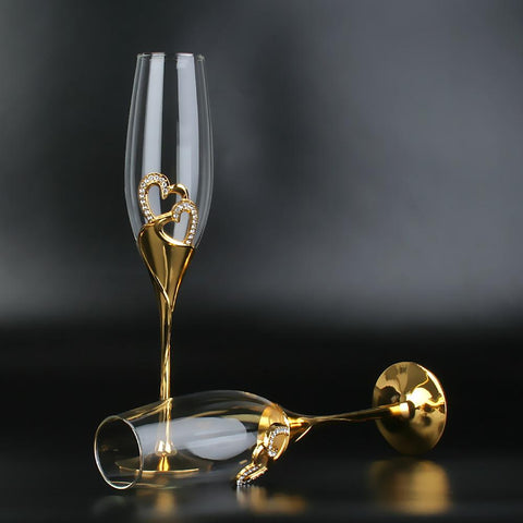 Crystal champagne glasses wedding goblets-HA01289-Veeddydropshipping