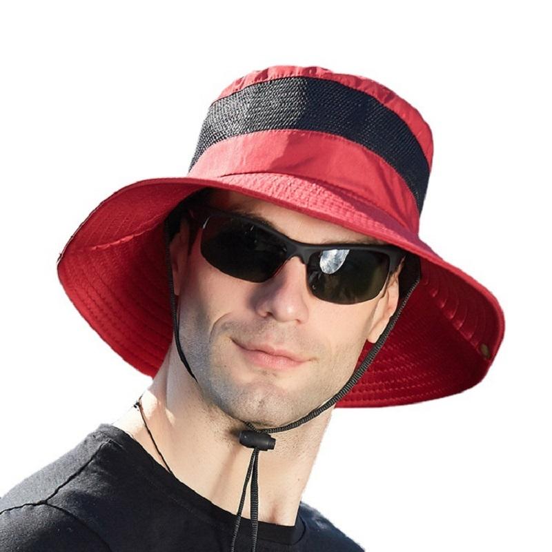 Adult Bucket Hat New Summer Mesh Breathable Fisherman  Outdoor Hiking-OS00442-Veeddydropshipping