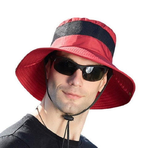 Adult Bucket Hat New Summer Mesh Breathable Fisherman  Outdoor Hiking-OS00442-Veeddydropshipping