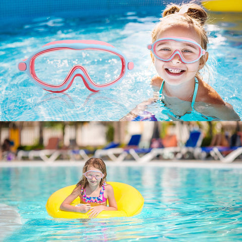 Kids Anti Fog Waterproof Swim Goggles with Portable Bag Swim Glasses -OS00146-Veeddydropshipping