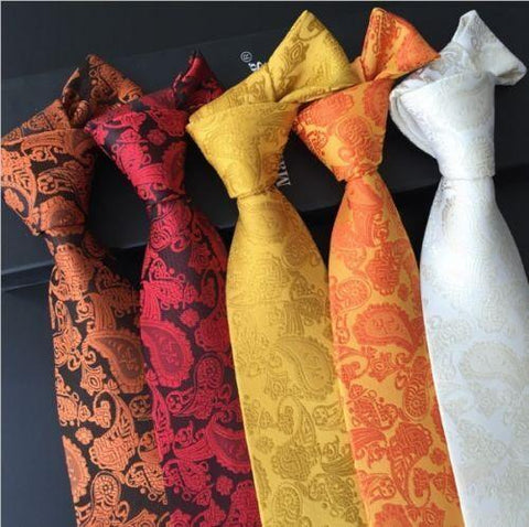 Necktie Wedding Floral Paisley JACQUARD-MF00820-Veeddydropshipping