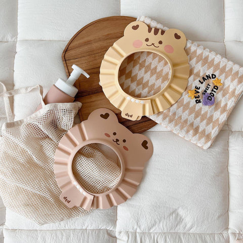 Adjustable Baby Bath Shower Shampoo Cap Cartoon Bear Hair Wash-TB00728-Veeddydropshipping