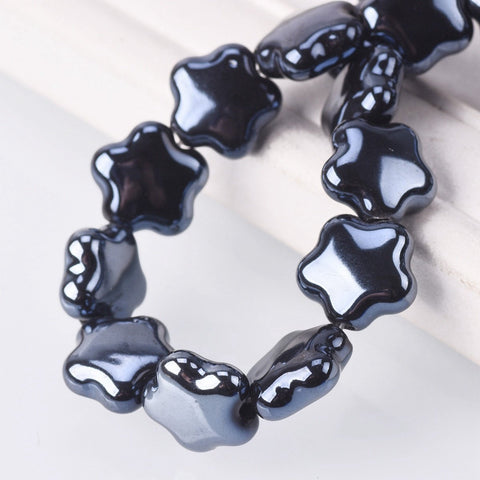 Star Flower Shape Shiny Glossy Glazed Loose Beads lot for DIY -JW01536-Veeddydropshipping
