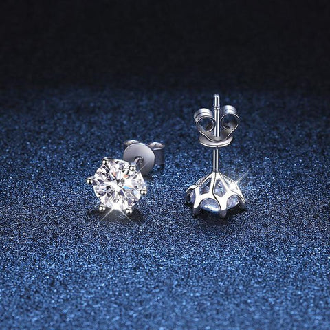 925 Sterling Silver Moissanite Screw Stud Earrings Drop Diamond For Women-JW00050-Veeddydropshipping