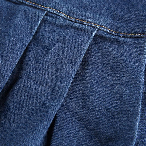 Women Jeans High Waist Pleated Skirts-Veeddydropshipping