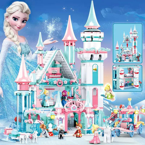 Disney Frozen Dream Princess Elsa Ice Castle Princess Anna Set Building-TB01496-Veeddydropshipping