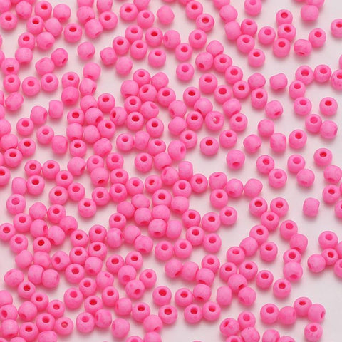 Matte Solid Color Frosted Round Glass Loose Beads  For DIY -JW01522-Veeddydropshipping