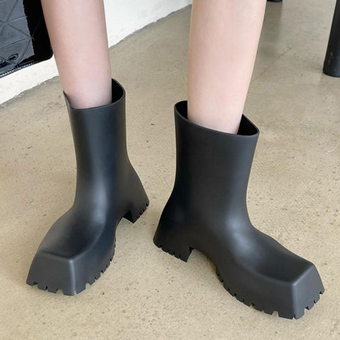 Slip-On Ankle Boots Fashion Platform Short Shoes Non-slip-BS00917-Veeddydropshipping