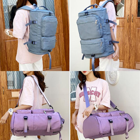 Shoulder Travel Backpack Lady Weekend Sports Yoga Luggage Zipper-BS00004-Veeddydropshipping