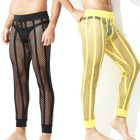 Through Stretch Elastic Casual Trousers Pants Sheer Mesh Loose Soft-MF01592-Veeddydropshipping