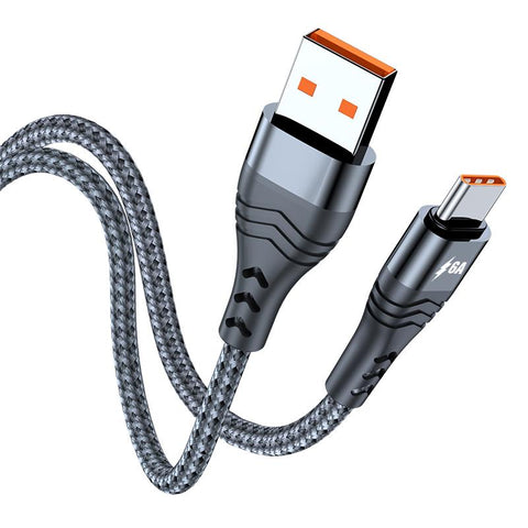 Type C 6A 66W Super Fast Charging Cable For Huawei Mate 40 Pro USB C Nylon Braided Data-PA00447-Veeddydropshipping