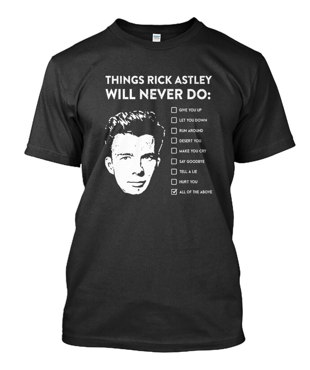 Astley Will Never Pure Cotton T Shirt Men Casual-MF00245-Veeddydropshipping