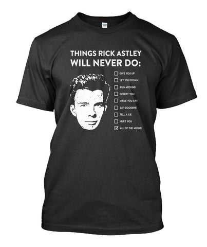 Astley Will Never Pure Cotton T Shirt Men Casual-MF00245-Veeddydropshipping