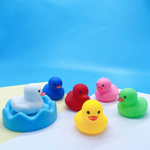 12Pcs Animals Swimming Water Toys Colorful Soft Floating Rubber Duck-TB00525-Veeddydropshipping