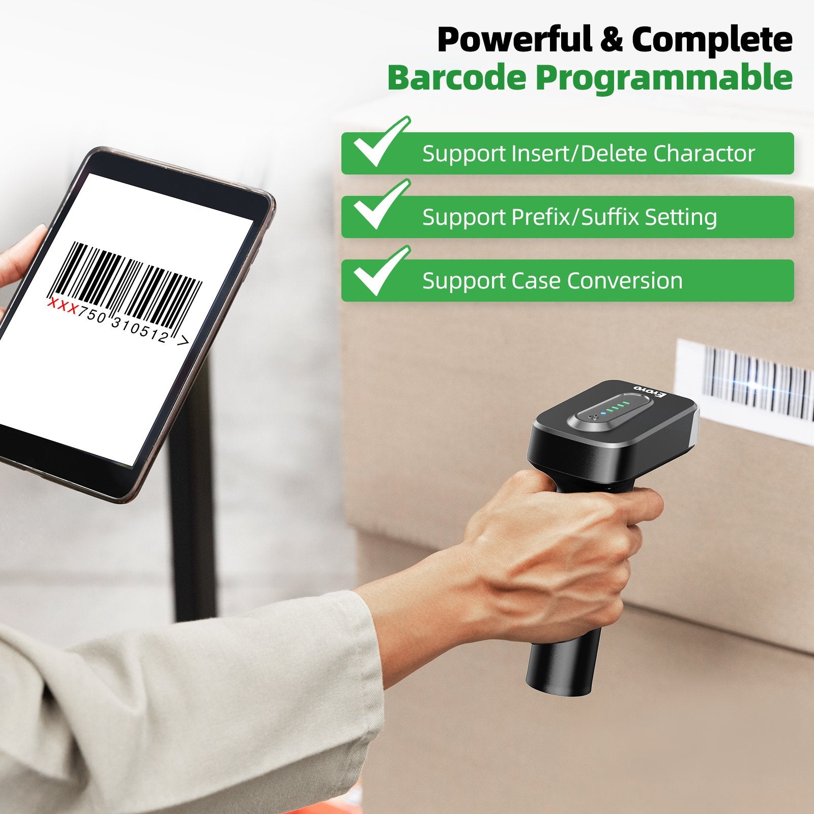 Automatic induction screen scanning 2D Bluetooth barcode scanner 2500mAh power indicator light wireless-Veeddydropshipping