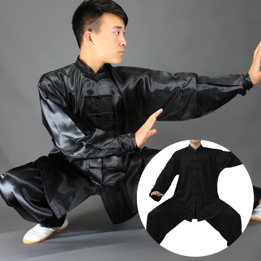 Clothing Black Long Sleeve Wushu TaiChi Men KungFu Uniform Suit Uniforms-MF01575-Veeddydropshipping