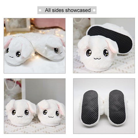 Thick Plush Kids Home Shoes Bounce Rabbit Ear Slipper-BS01162-Veeddydropshipping