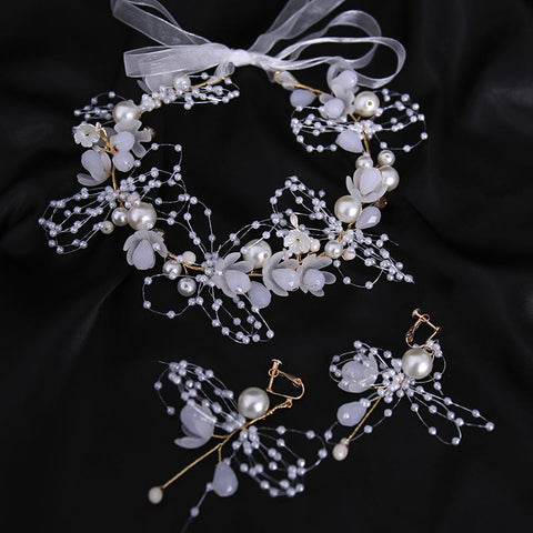 Pearl Flower Headband Bridal headdress Wedding  -JW00488-Veeddydropshipping