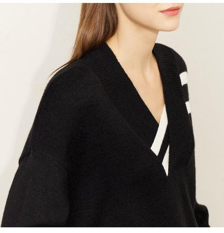Spring Sweater for Women Vneck Full Sleeve-Veeddydropshipping