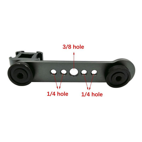 Triple Cold Shoe Mount Bracket Extension Bar With 1/4 Inch &amp; 3/8 Inch -CE00470-Veeddydropshipping
