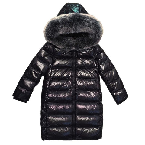 Girls Warm Down Jacket Fox Fur Kids Clothes-TB01023-Veeddydropshipping