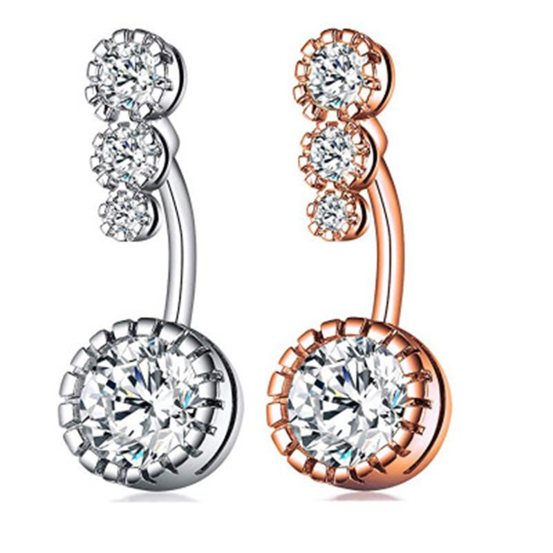 1PC Heart Belly Button Ring Steel Cz Cute Ring Women Body Jewelry-JW01369-Veeddydropshipping