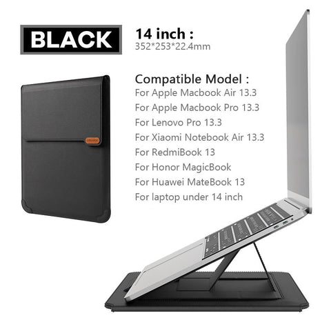 Laptop Sleeve Bag with Stand PU Leather-Veeddydropshipping