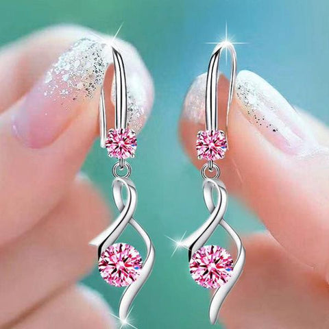 Zircon Love Heart Female Drop Earrings For Women Dainty Jewelry -JW01451-Veeddydropshipping