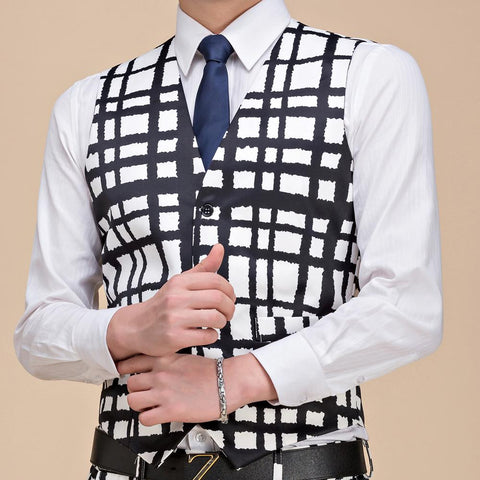 Suit Vest Men New Slim Fit Sleeveless Vest Waistcoat-MF01305-Veeddydropshipping