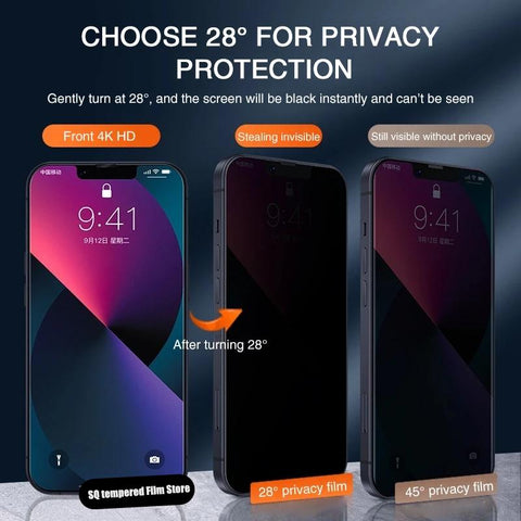 3PCS Privacy Screen Protector For iPhone 14 PRO MAX Anti-Spy Glass For iPhone 13 12 11-PA00572-Veeddydropshipping