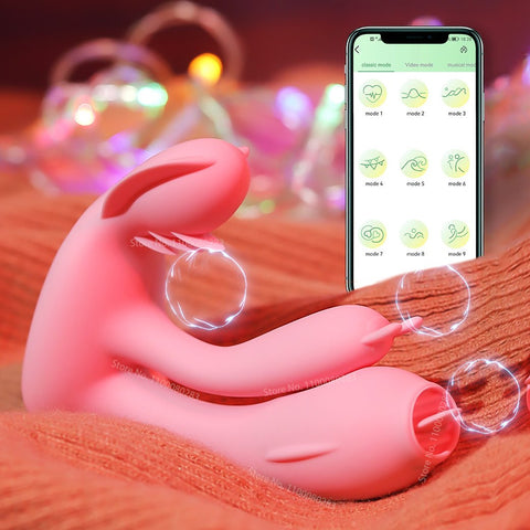 Wireless Bluetooth Remote Control APP Dildo Wearable Vaginal Panties Rabbit -BH01297-Veeddydropshipping