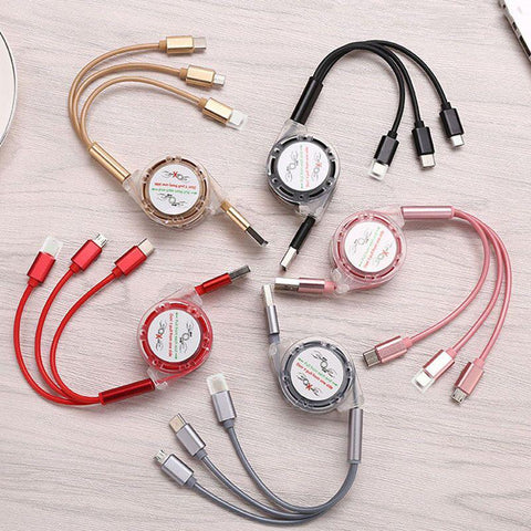 3 in 1 USB Cable For Lightning Type C Micro USB Fast Charging-PA00025-Veeddydropshipping