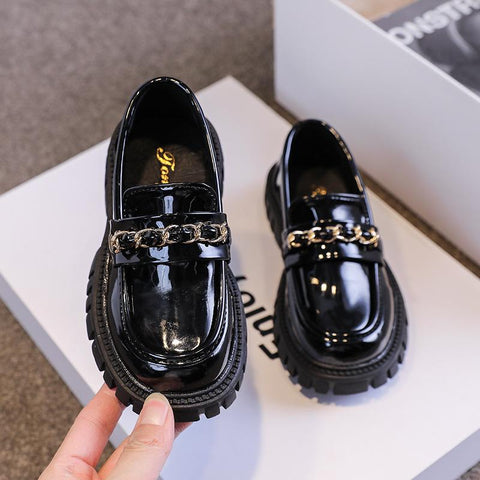Princess Shoes 2022 Spring Black Loafers Baby Boys School Shoes-TB00126-Veeddydropshipping