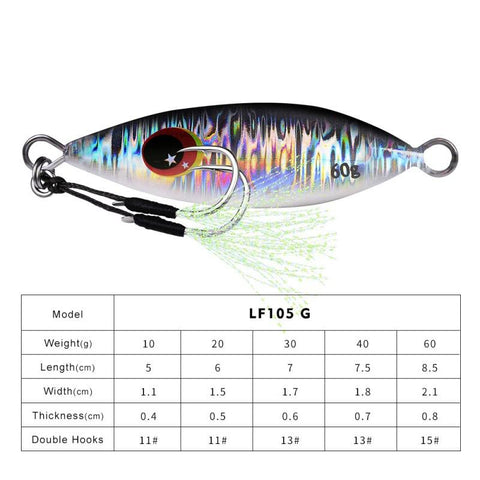 Metal Slow Jig Lure Hard Artificial Bionics Bait 30g 40g 60g Jigging Lure Tuna -OS00609-Veeddydropshipping