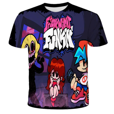 2023 New Fridany Night Funkin T Shirts 1-14 Years Summer Children-TB01156-Veeddydropshipping
