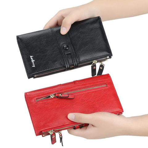 Leather Top Quality Card Holder Classic Female Purse Zipper Brand-BS00215-Veeddydropshipping