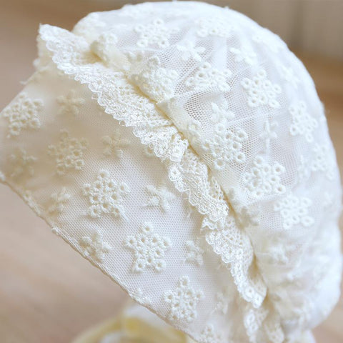 Lace Embroidery Baby Girl Bonnet Hat Summer Breathable Mesh Kids-Veeddydropshipping-5