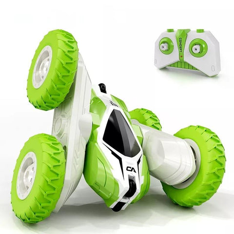 Green Mini RC Cars Stunt Car Toy, 2.4GHz Remote Control Car Double-TB01431-Veeddydropshipping