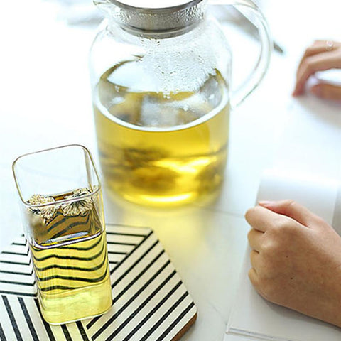 Square Glass Cup Mug Heat-Resistant Water Cups-HA01278-Veeddydropshipping
