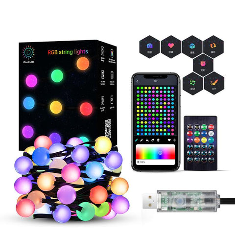 WS2812B Colorful LED Round Ball String Light WS2812 Addressable Individually-TI00909-Veeddydropshipping