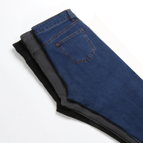 Woman High Elastic Stretch Jeans washed denim pants-WF00452-Veeddydropshipping